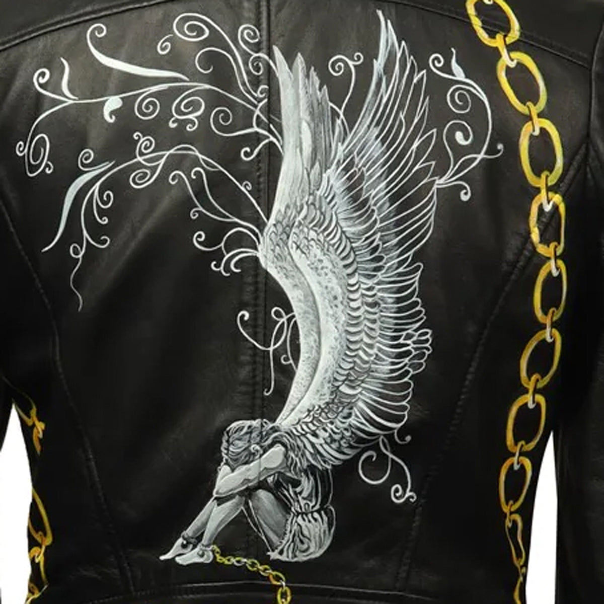 Leather Jacket Angel Wings Jacket Plus Size Leather Harness Women