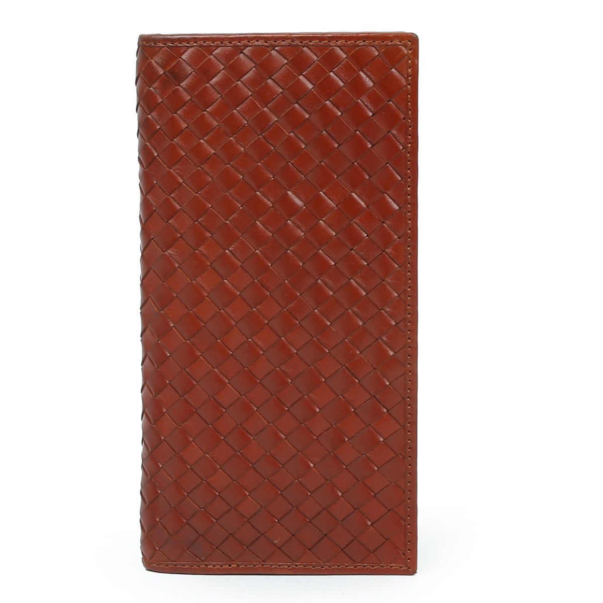Cognac Hand Weave Leather Clutch/Wallet For Women By Brune & Bareskin