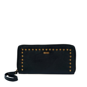 Golden Stud Black Super Soft Touch Leather Ladies Multi Utility Hand Wallet By Brune & Bareskin