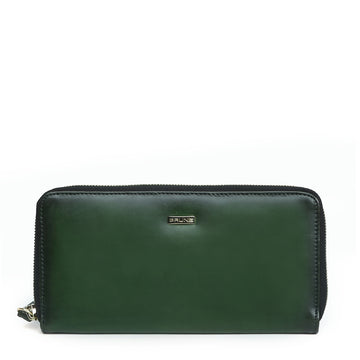 Green Soft Touch Leather Ladies Multi-Utility Hand Wallet By Brune & Bareskin