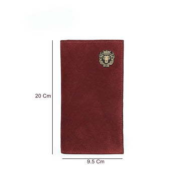 Hand Clutch/Wallet In Red Suede For Women By Brune & Bareskin