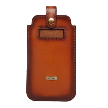 Tan Leather Pull Up Strap Mobile Cover by Brune & Bareskin
