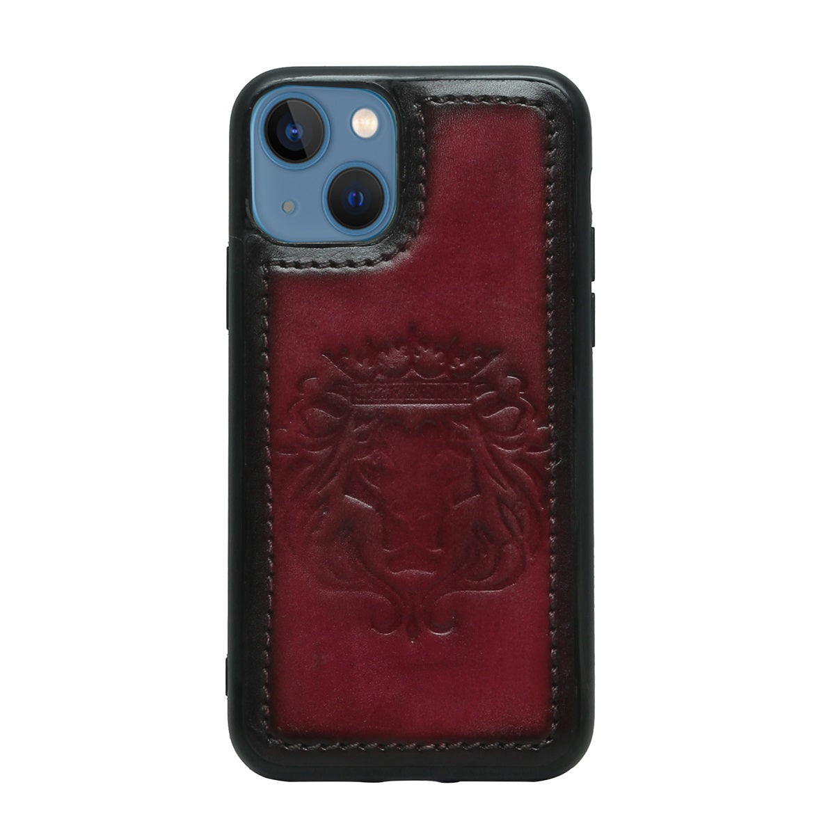 Pink Leather Lion Embossed Mobile Cover by BRUNE & BARESKIN
