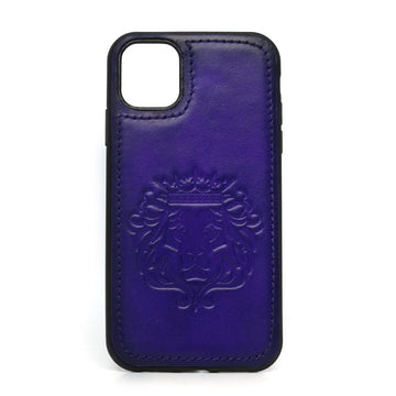 Purple Leather Lion Embossed Mobile Cover