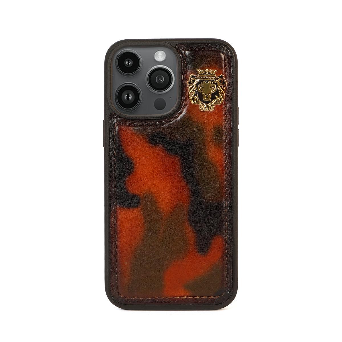 Hand Painted Mobile Cover in Camo Tan Apple iPhone Series Leather by Brune & Bareskin