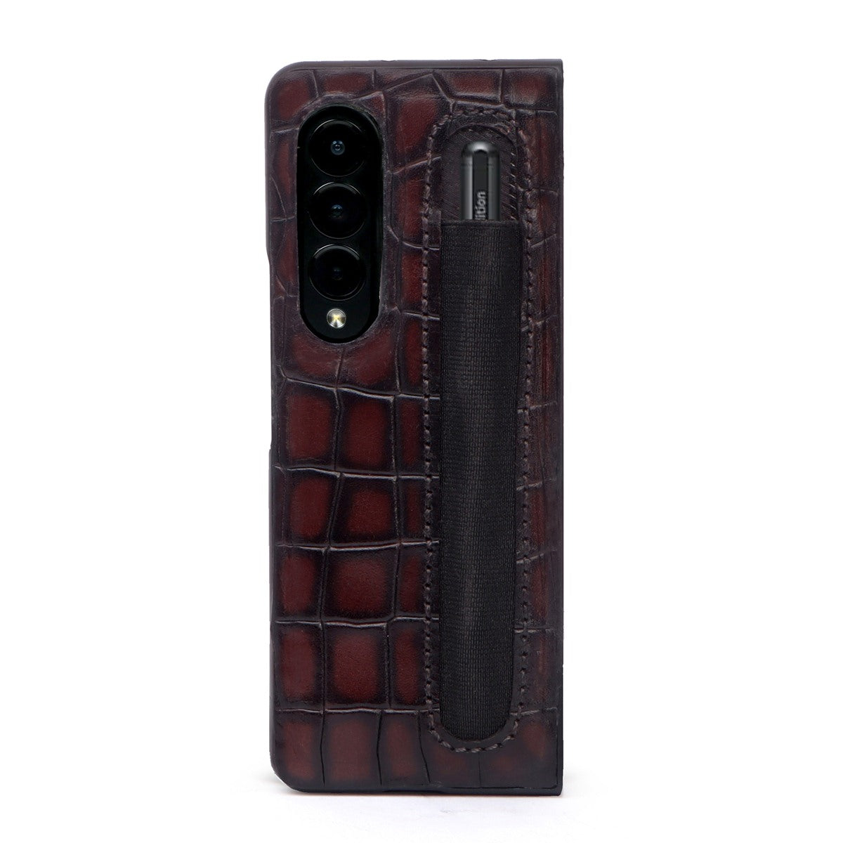 Samsung Galaxy Dark Brown Deep Cut Leather Mobile Cover By Brune & Bareskin