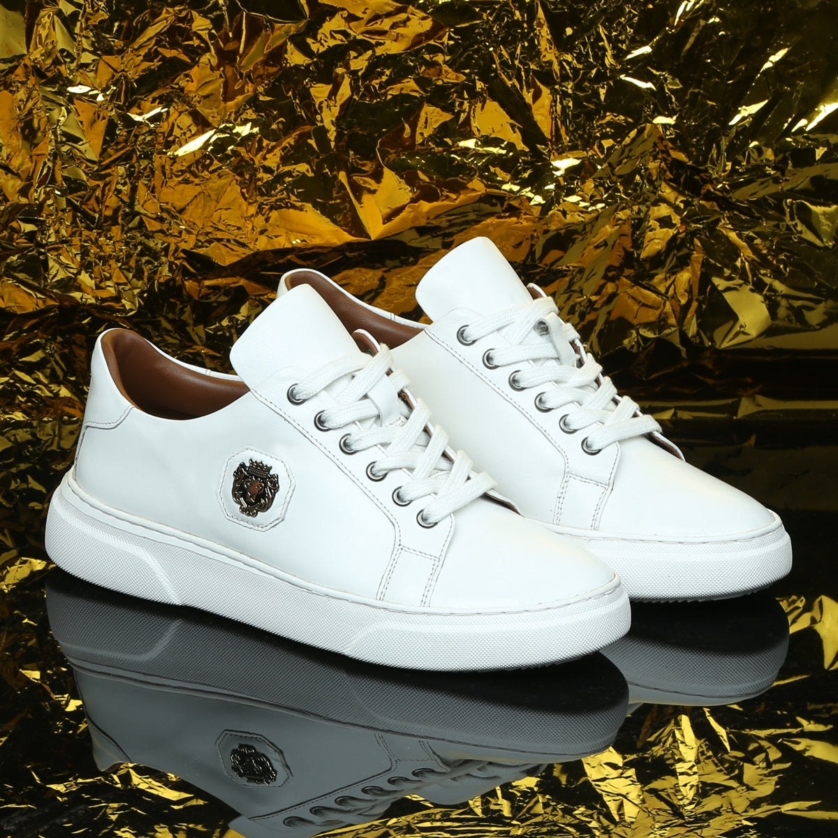 Buy White Leather Sneakers (Numeric_8) at Amazon.in