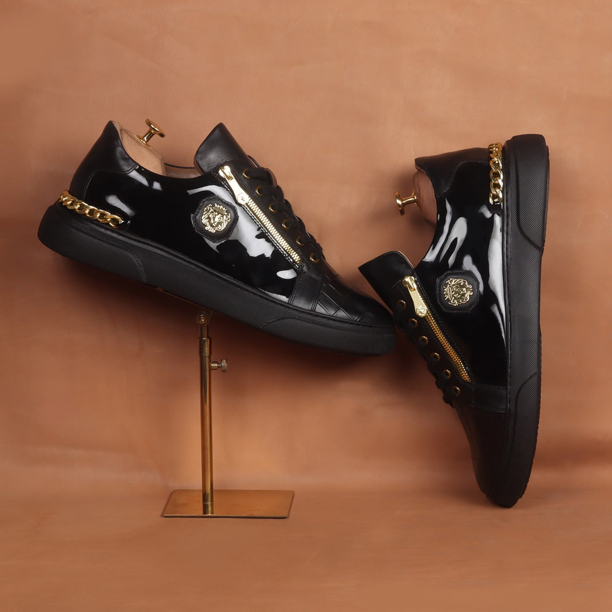 Sneakers Size Versace Gold Plated Sneakers Golden Chain