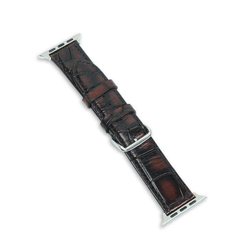 Apple Watch Smokey Brown Deep Cut Croco Leather Strap