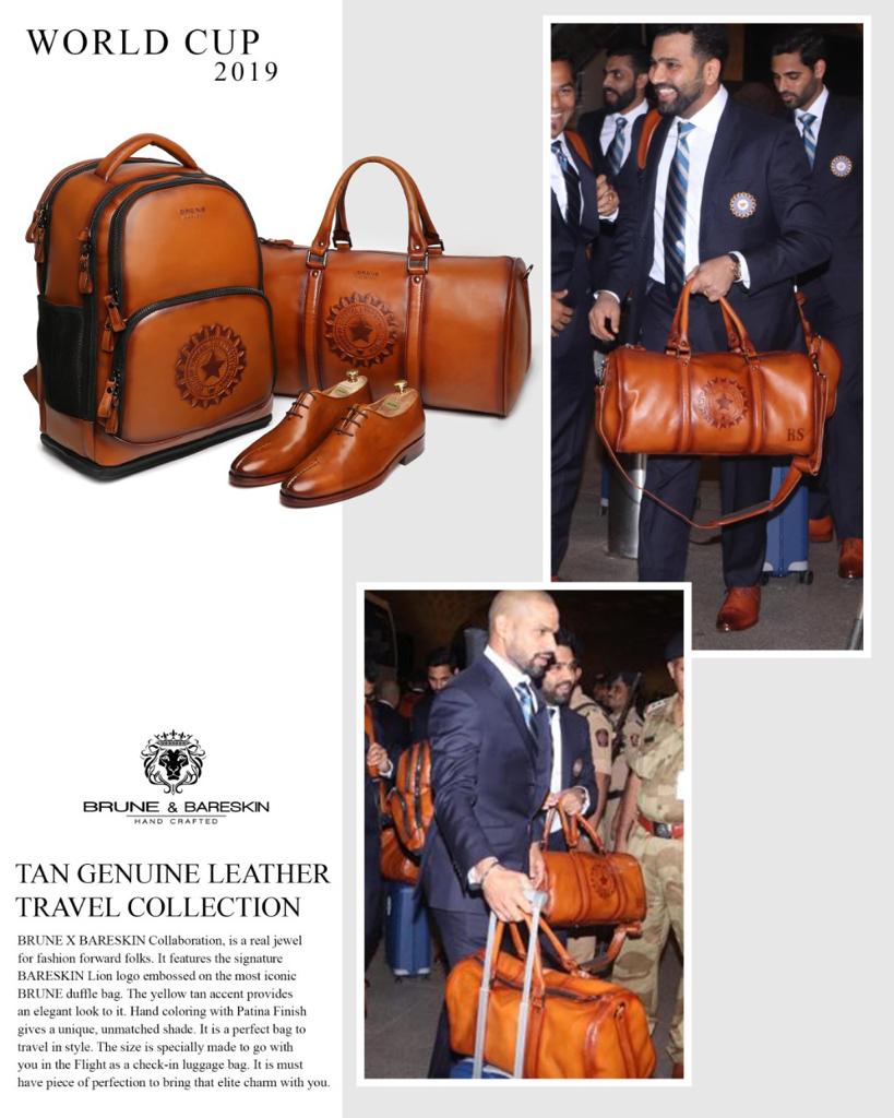 BCCI Team India World Cup 2019 Corporate Gifting Tan Leather Backpack, Shoes and Duffle Bag bulk Order (Reference Price for 1 Unit)