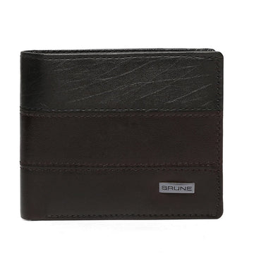 Textured Leather Stripes Gunmetal Finish Plate Wallet By Brune
