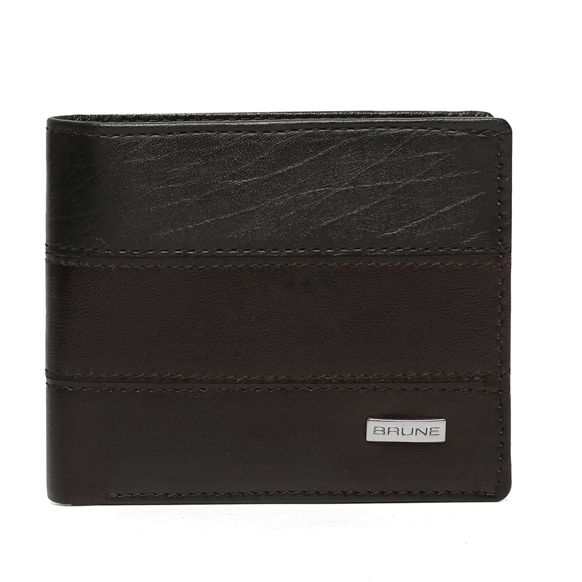 Textured Leather Stripes Sliver Finish Plate Wallet By Brune