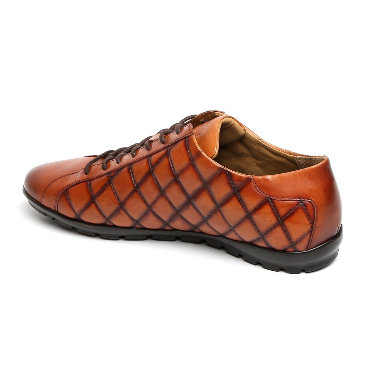 Gabicci - Rich Tan color leather sneaker - GOAL (RICH TAN) – Gabicci India
