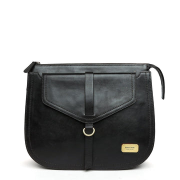 Modern Black Leather Sleek Look Ladies Bag By Brune & Bareskin