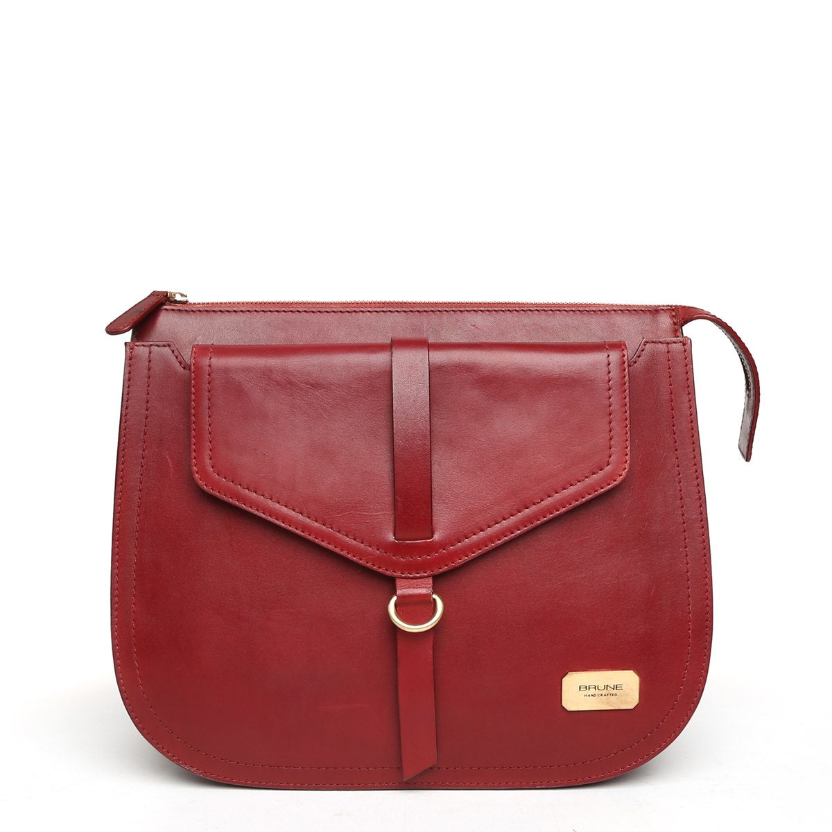 Modern Red Leather Sleek Look Ladies Bag By Brune & Bareskin